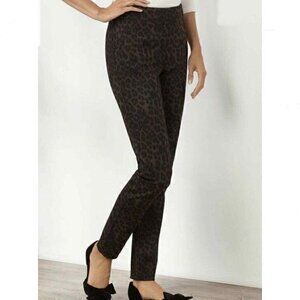 Soft Surroundings Onca Leopard Print Ponte Pants Size S